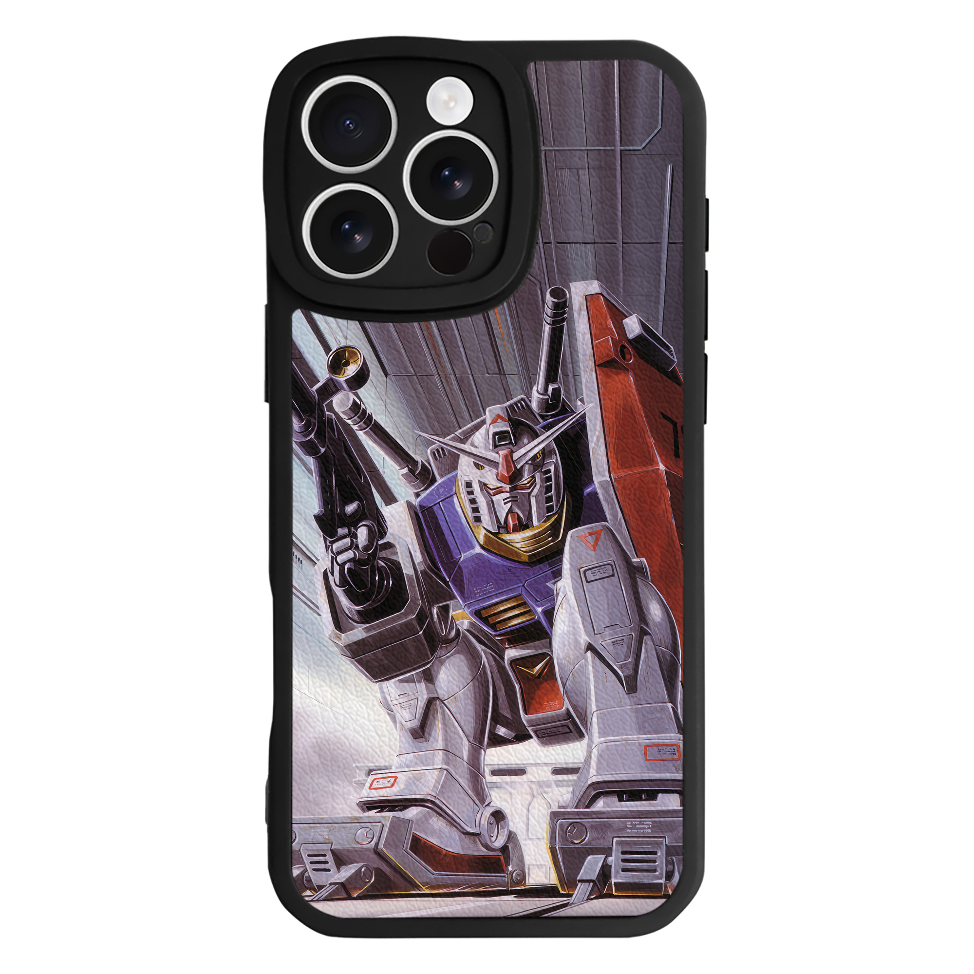 （画像用） 機動戦士ガンダム Mobile Suit Gundam 【iPhone 16シリーズ対応】シリコンスマホケース（レザー調） 材質：シリコン